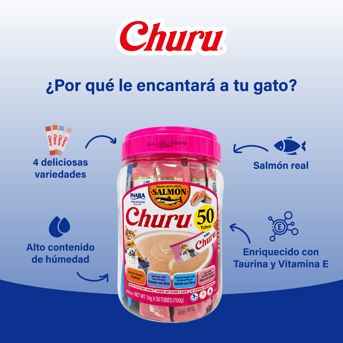 Inaba Churu Bote de 50 piezas Mix de Salmón
