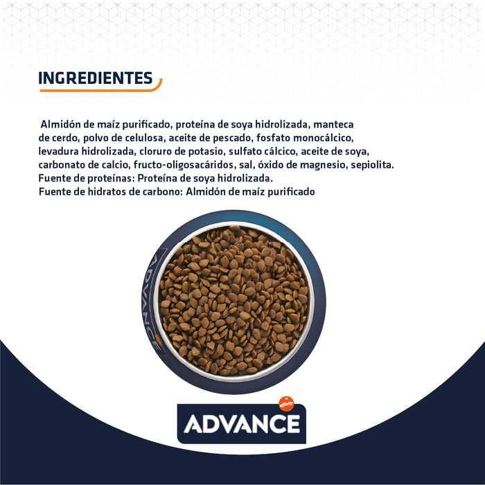 Advance Hypoallergenic para Gatos con Alergias e Intolerancias, con Proteína Hidrolizada Soya 1.25kg