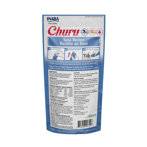 Inaba Churu Atún - Snack Premio Cremoso para Gatos - 4 tubos de 14g cu