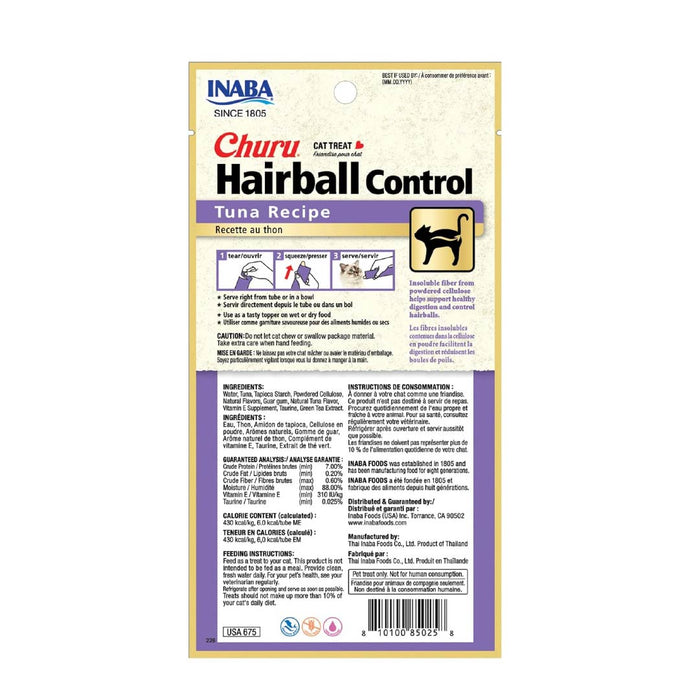 CHURU HAIRBALL CAJA C/6 BOLSAS C/4 TUBOS