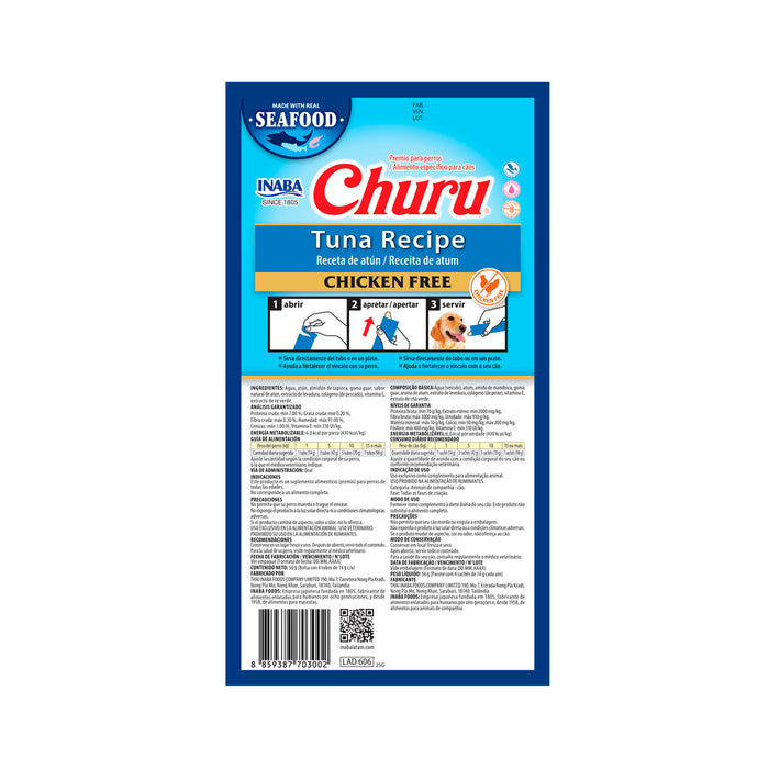 CHURU DOG ATUN CAJA C/6 BOLSAS C/4 TUBOS