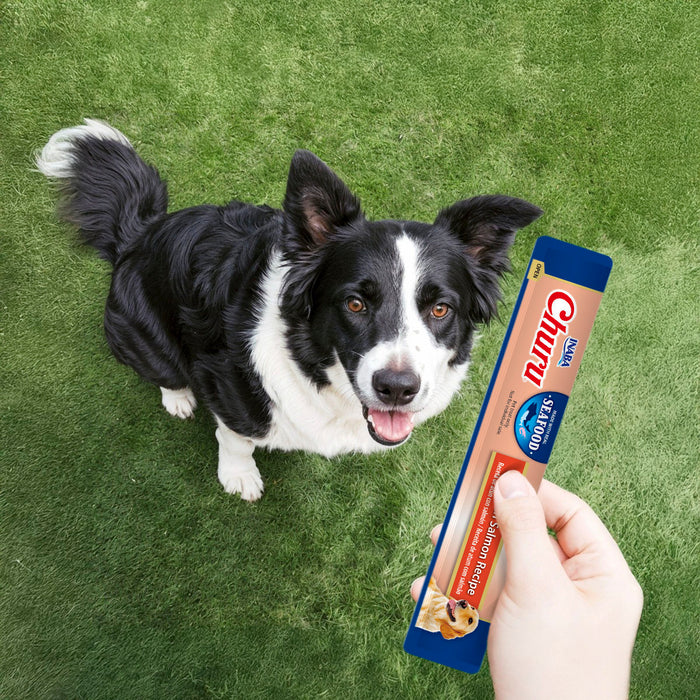 CHURU DOG ATUN CON SALMON  CAJA C/6 BOLSAS C/4 TUBOS
