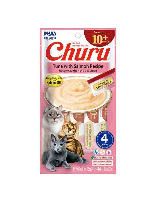 CHURU SENIOR TUNA CON SALMON CAJA C/6 BOLSAS C/4 TUBOS