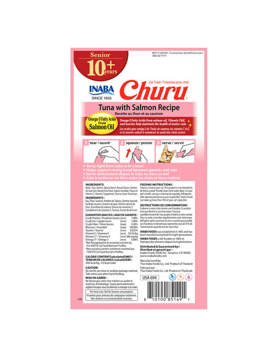 CHURU SENIOR TUNA CON SALMON CAJA C/6 BOLSAS C/4 TUBOS