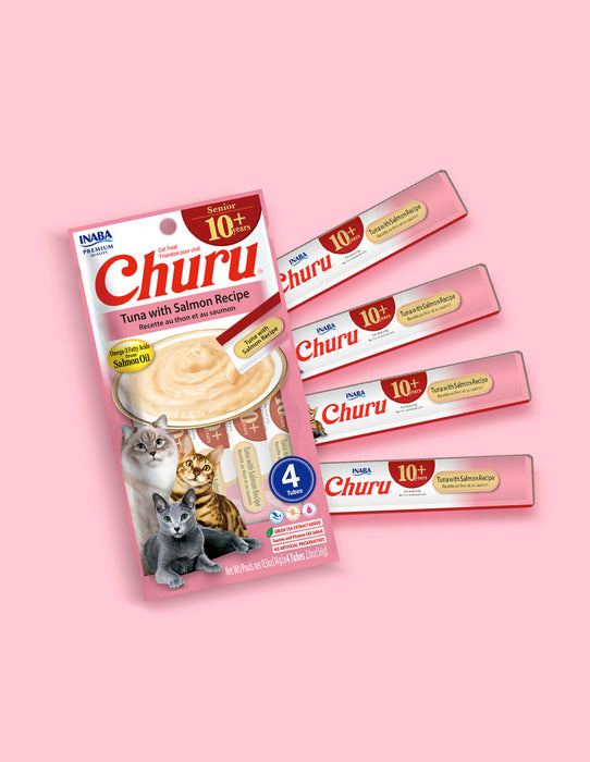 CHURU SENIOR TUNA CON SALMON CAJA C/6 BOLSAS C/4 TUBOS