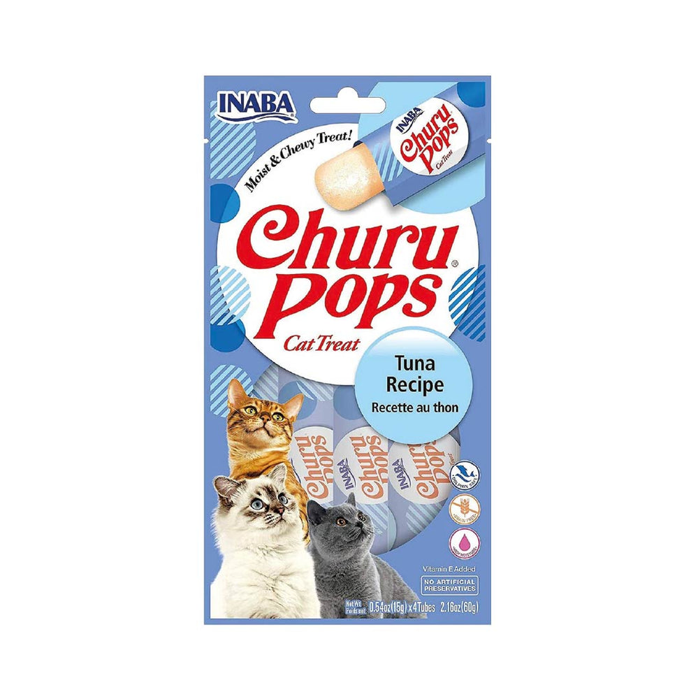Inaba Churu Pops Atún-Snack Premio Cremoso para Gatos - 4 tubos de 15g cu