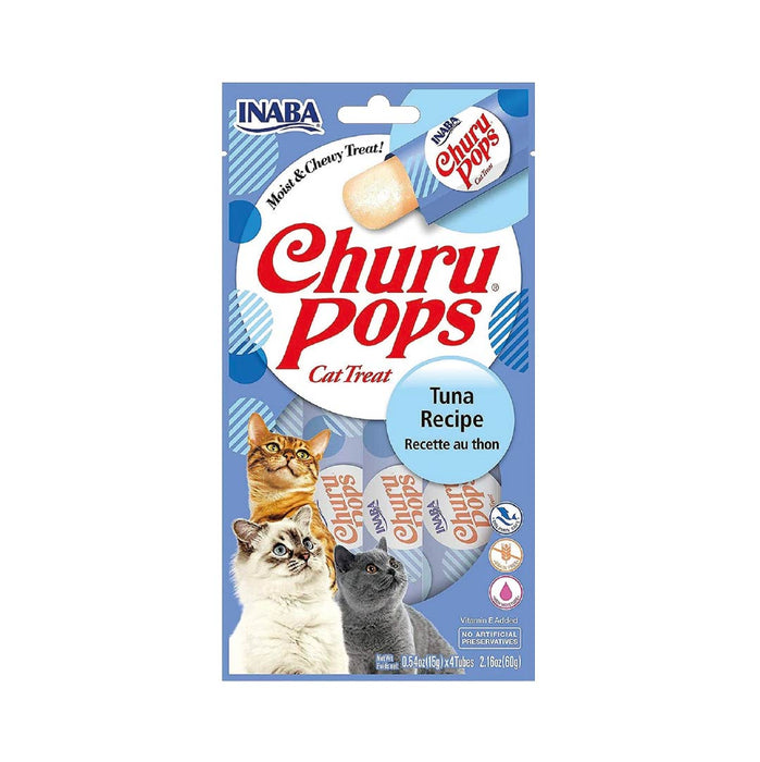Inaba Churu Pops Atún-Snack Premio Cremoso para Gatos - 4 tubos de 15g cu