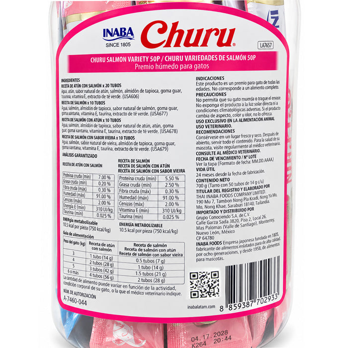 Inaba Churu Bote de 50 piezas Mix de Salmón