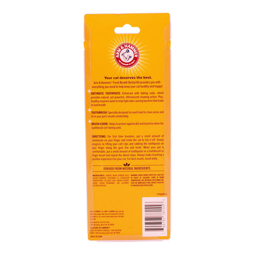 Arm & Hammer Kit Pasta Dental con Cepillo para Gato, Elimina Sarro y Mal Aliento, Sabor Atún, 3pzas