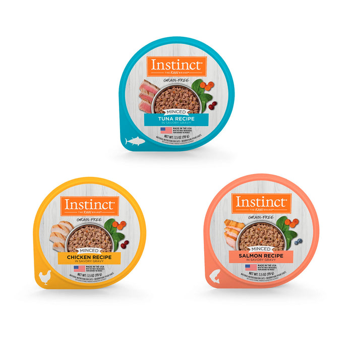 Alimento Instinct Original Minced Cups Mix de sabores 12 Pack para Gato