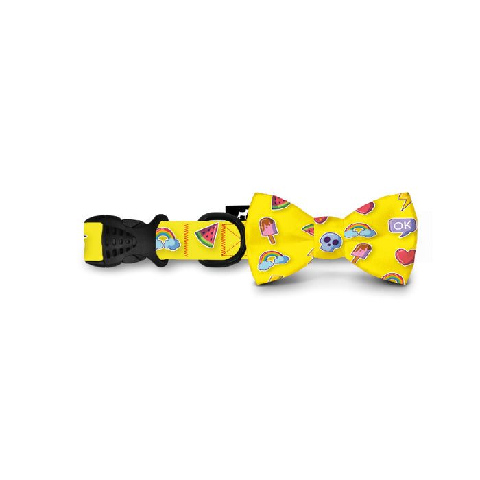 Collar Con Moño Para Perro Jack Pet Style Con Cintilla Reforzada Color Amarillo