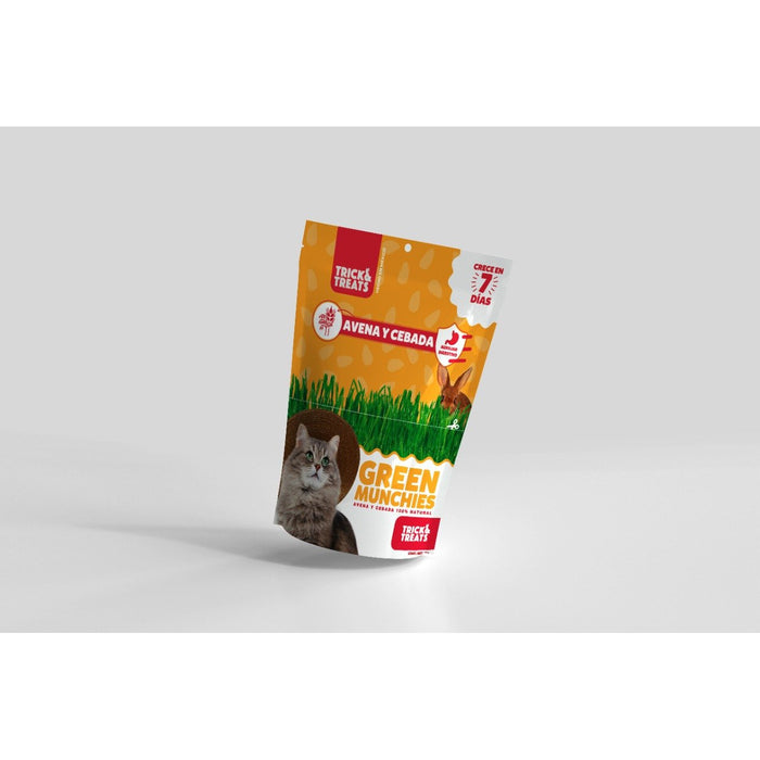 Green Munchies Avena y Cebada, Pasto Para Gato 50g